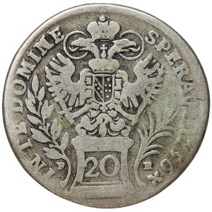 Rakúsko, František I., cisár Svätej ríše rímskej, 20 Kreuzer 1756, P-R Praha