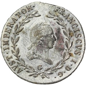 Rakúsko, Francis I, 20 Kreuzer 1818, G Baia Mare (Nagybanya)