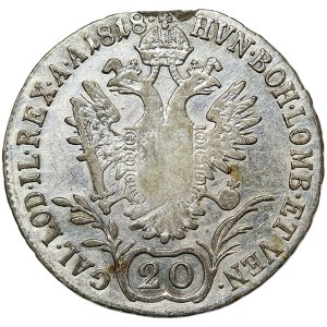 Rakúsko, Francis I, 20 Kreuzer 1818, G Baia Mare (Nagybanya)