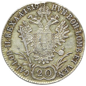 Austria, Francis I, 20 Kreuzer 1819, A Vienna