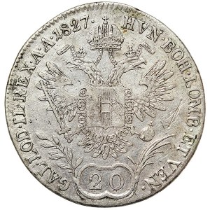 Austria, Francis I, 20 Kreuzer 1827, E Karlsburg (Transylvania)