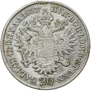 Austria, Francis I, 20 Kreuzer 1833, A Vienna