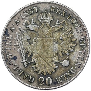 Austria, Ferdinand I, 20 Kreuzer 1837, B Kremnitz