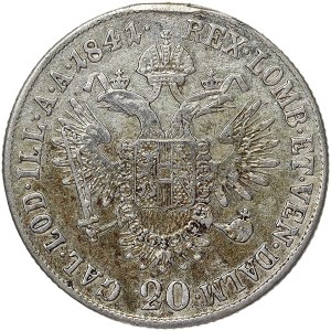 Austria, Ferdinand I, 20 Kreuzer 1841, E Karlsburg (Transylvania)