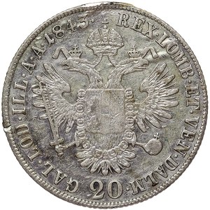Austria, Ferdinand I, 20 Kreuzer 1843, C Prague