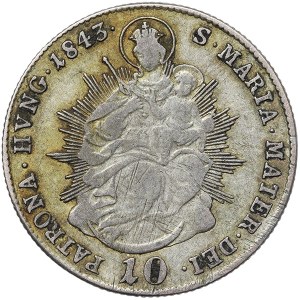 Austria, Ferdinand I, 10 Kreuzer 1843, B Kremnitz