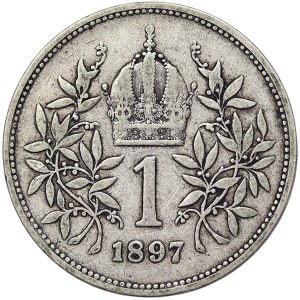 Austria, Franz Joseph I, 1 Corona 1897, Vienna