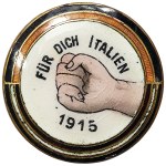 Austria, Franz Joseph I, Anti-Italian Propaganda Pin Kappenabzeichen WWI 1915