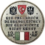 Austria, Franz Joseph I, Anti-Italian Propaganda Pin Kappenabzeichen WWI 1915
