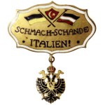 Austria, Franz Joseph I, Anti-Italian Propaganda Pin Kappenabzeichen WWI n.d.