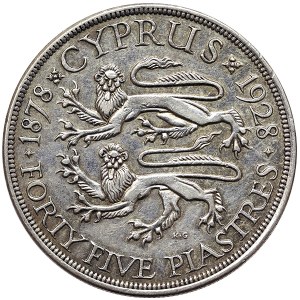 Cyprus, 45 Piastres 1928
