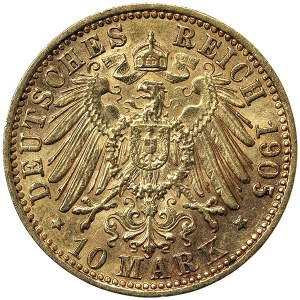 Niemcy, Badenia, Fryderyk I, 10 marca 1905 r., G Stuttgart