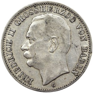 Germany, Baden, Friedrich II, 3 Mark 1910, G Karlsruhe