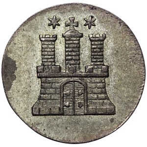 Germany, Hamburg, City, 1 Sechsling 1851