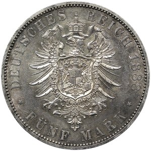 Germany, Prussia, Friedrich III, 5 Mark 1888, A Berlin