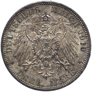 Germany, Prussia, Wilhelm II, 3 Mark 1910, A Berlin