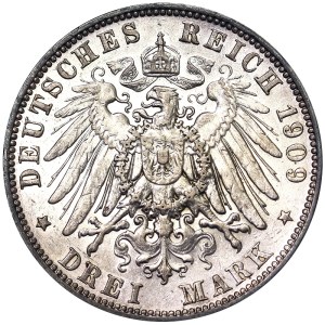 Germany, Saxony-Albertine, Friedrich August III, 3 Mark 1909, E Muldenhütten