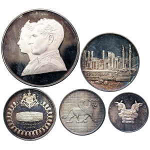 Iran, Mohammad Reza Shah Pahlavi, Lot 5 pcs. 1391 AH-1971 AD