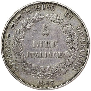 Milan, Lombardy, Provisional Government, 5 Lire 1848