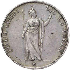 Milan, Lombardy, Provisional Government, 5 Lire 1848