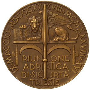 Trieste, Medal Centenary of Riunione Adriatica di Sicurtà 1938