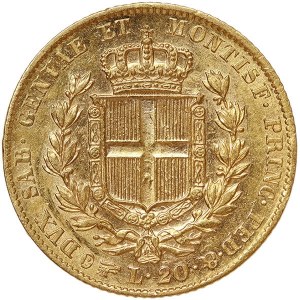 Sardinské království, Carlo Alberto, 20 Lire 1834, Turín