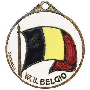 Kingdom of Italy, Vittorio Emanuele III, Pro-Belgian Propaganda Pin 'Hurrah for Heroic Belgium!' WWI 1914-15
