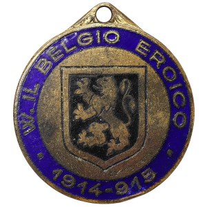 Kingdom of Italy, Vittorio Emanuele III, Pro-Belgian Propaganda Pin 'Hurrah for Heroic Belgium!' WWI 1914-15
