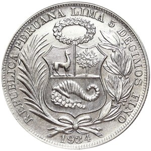 Peru, 1 Sol 1934
