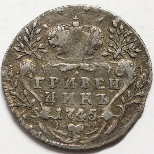 Russia, Elizabeth I, Grivennik 1745