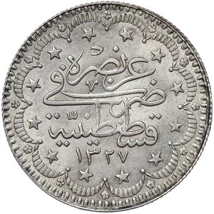 Turkey, Muhammad V, 5 Kurush (Reshat) 1327/1 AH-1909 AD