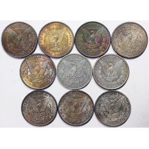 United States, Lot. 10 pcs. 1 Dollar (Morgan)
