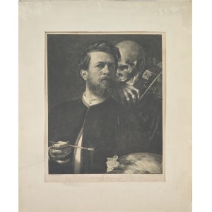 Arnold Böcklin (1827-1901), Self-portrait with death playing the violin (vintage reproduction)