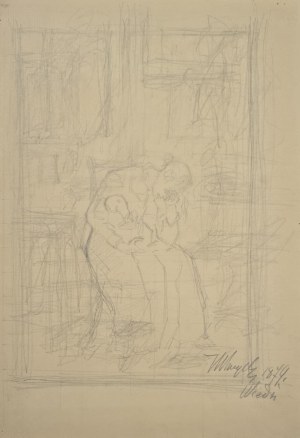Walerian Kryciński (1852-1929), Kobieta z niemowlęciem, 1879