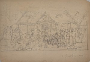 Walerian Kryciński (1852-1929), Na rybkach - studium roślin / scena rodzajowa