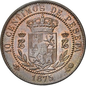 Spain - Pretender Carlos VII, 1872-1876. 10 Centimos 1875