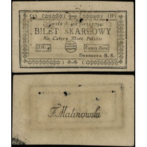 Poland, 4 Polish zloty, 4.09.1794, 2-H