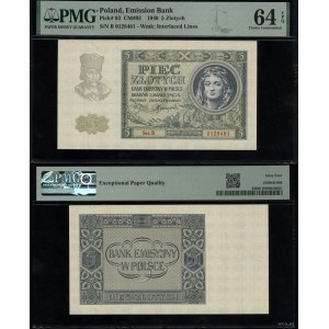 Poľsko, 5 zlotých, 1.03.1940, B