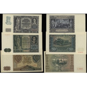 Poland, set of 3 banknotes, 1940-1941, 20,50,100 zlotys