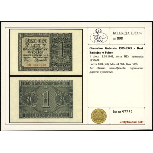 Poland, 1 zloty, 1.08.1941, BD