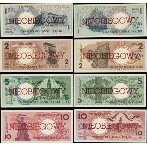 Polsko, sada bankovek série Polská města, 1.03.1990, s přetiskem