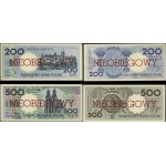 Polsko, sada bankovek série Polská města, 1.03.1990, s přetiskem