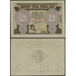 Former Russian partition, Siedlce, voucher for 10 marks, 1917