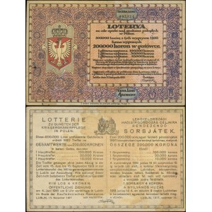 Polen, Lotterielos im Wert von 4 Kronen, 1917, Lublin