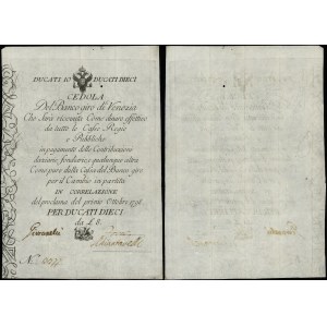 Italy, Silver Certificate, 10 ducats, 1.10.1798
