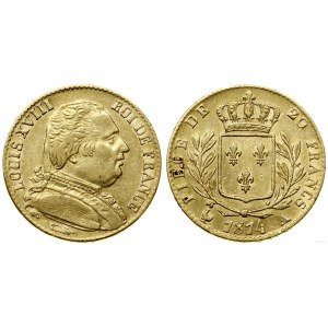 France, 20 francs, 1814 A, Paris