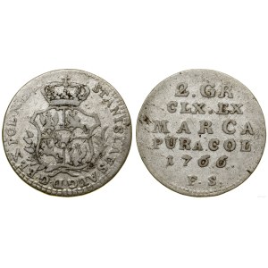 Polska, półzłotek (2 grosze), 1766 FS, Warszawa