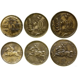 Lituania, serie di 7 monete, 1925-1936, Birmingham e Kaunas