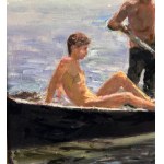 ANONIMO, Male figures in a boat