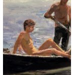ANONIMO, Male figures in a boat